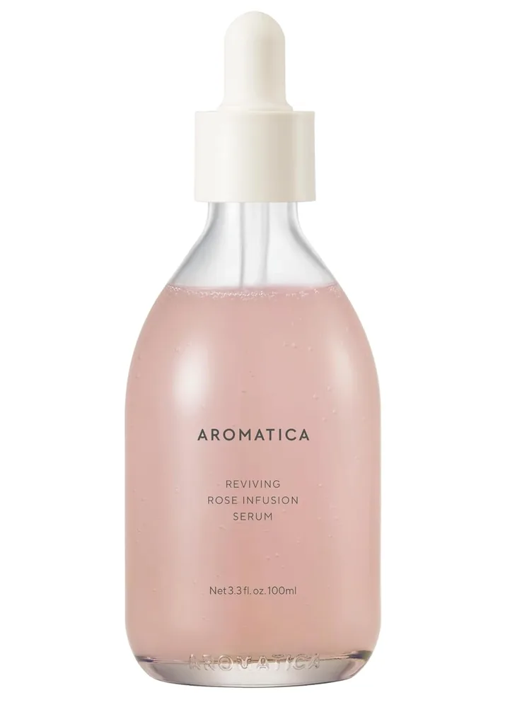 AROMATICA AROMATICA Reviving Rose Infusion Serum, Vegan, Vitality, Rejuvenating Hydration Serum for Dry Skin