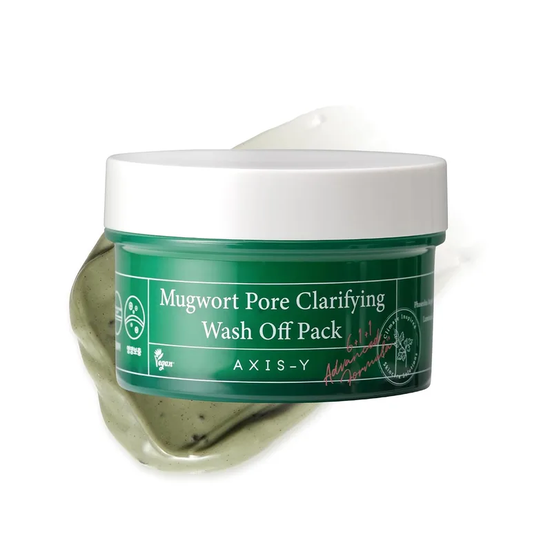 AXIS-Y AXIS-Y Mugwort Pore Clarifying Wash Off Pack - Face Exfoliator Targets Clogged Pores, Whitehead & Blackhead Remover - Ve