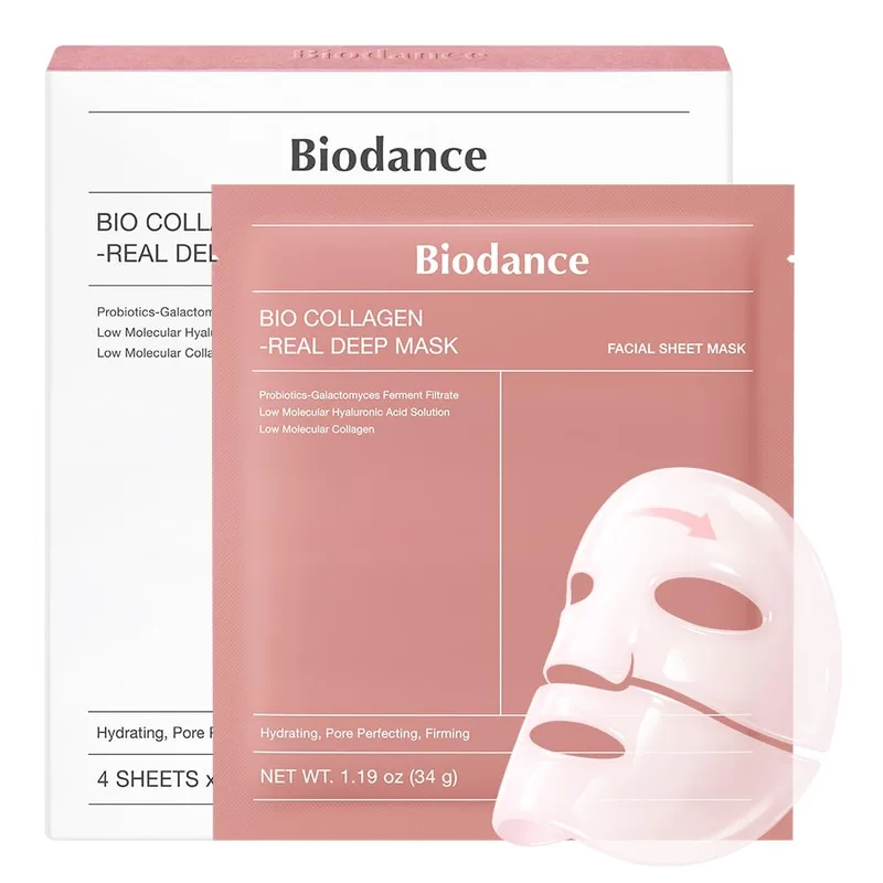 BIODANCE BIODANCE Bio-Collagen Real Deep Mask, Hydrating Overnight Hydrogel Face Mask, Pore Minimizing, Elasticity, Plumping, Tra