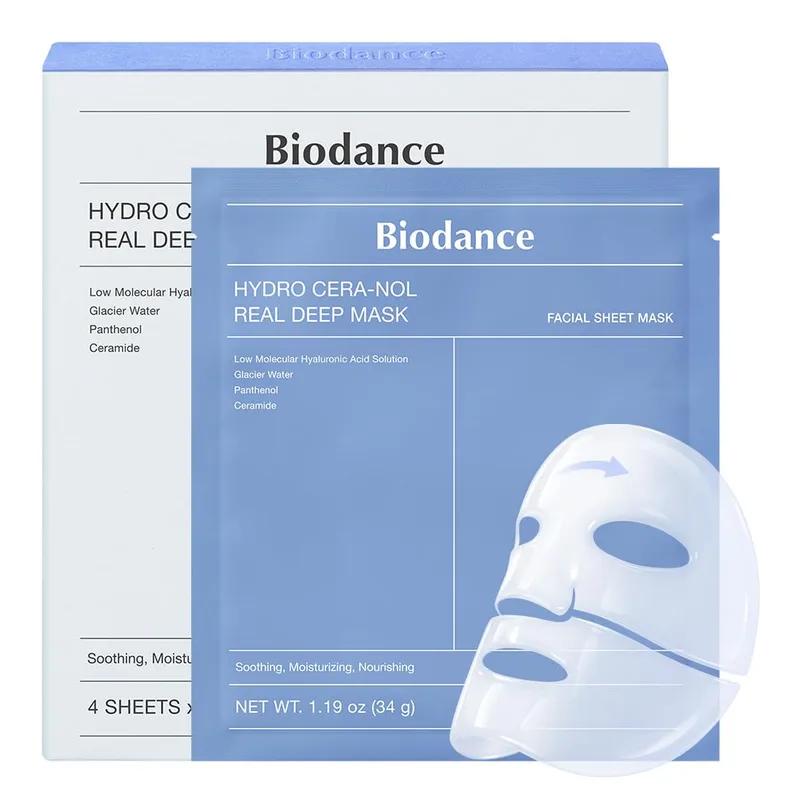 BIODANCE BIODANCE Hydro Cera-nol Real Deep Mask, Hydrating Overnight Hydrogel Face Mask, Moisturizing, Redness Reducing, Quick So