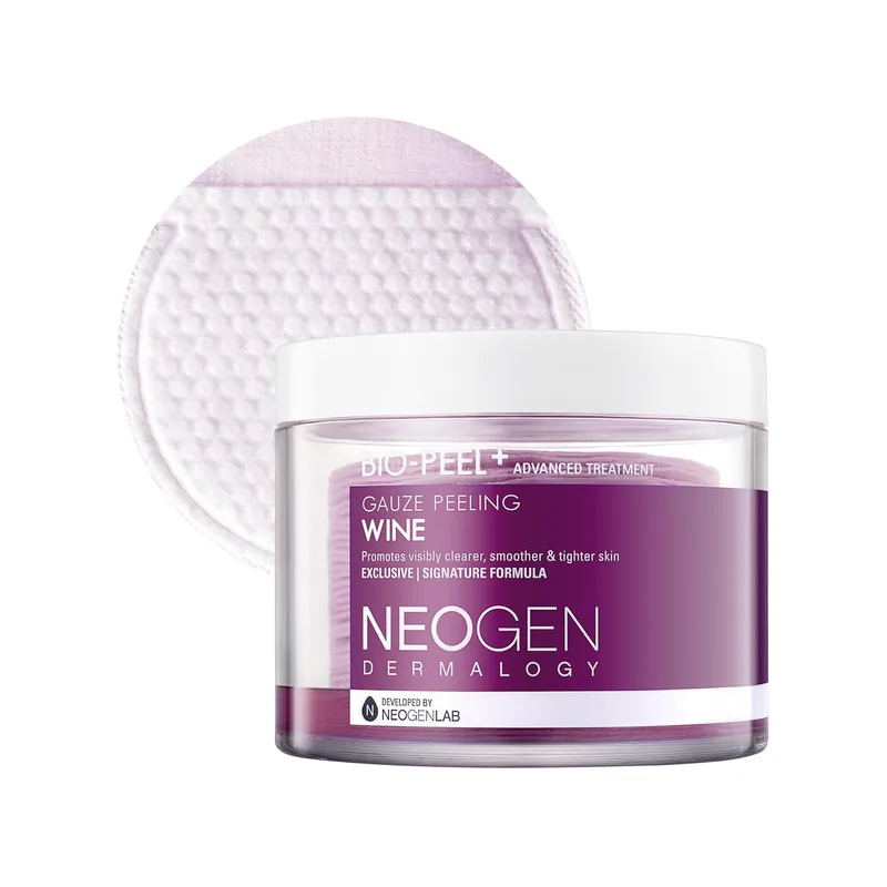DERMALOGY by NEOGENLAB DERMALOGY by NEOGENLAB Bio-Peel Gauze Peeling Wine - 2-in-1 Physical + PHA Exfoliating Pads with Red Wine & Resveratrol