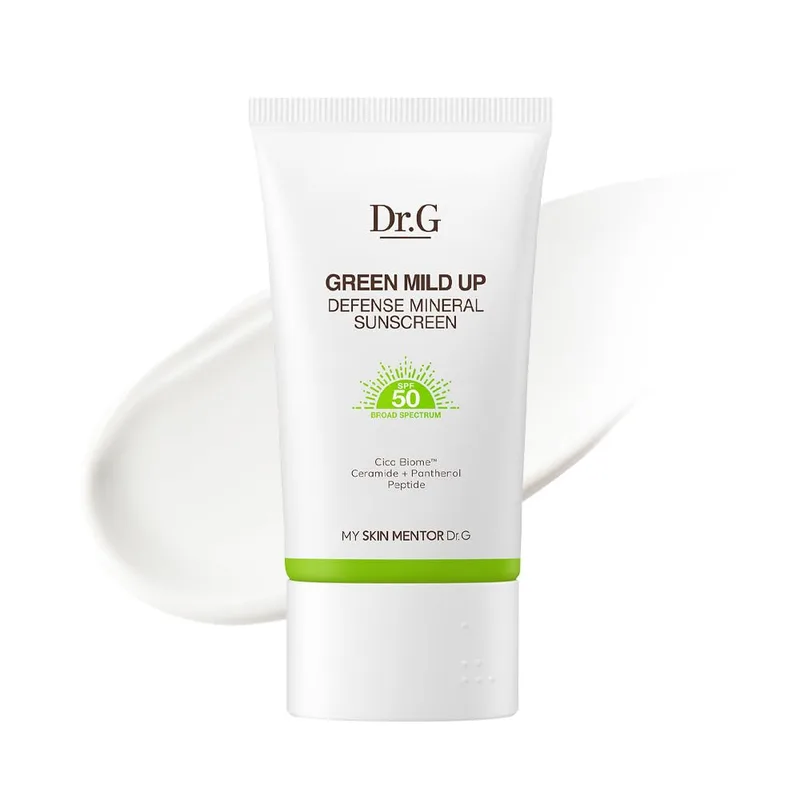 Dr.G Dr. G Green Mild Up Defense Mineral Sunscreen - SPF 50 Broad Spectrum Korean Sunscreen - Lightweight & Reef-Safe Mineral