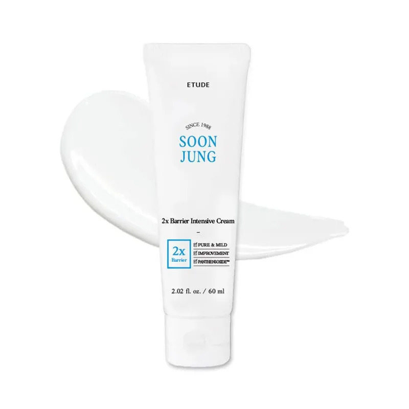 ETUDE ETUDE SoonJung 2x Intensive Cream for Barrier Repair, Rich Moist, Madecassoside & Panthenol for Soothing, Face Moisturiz