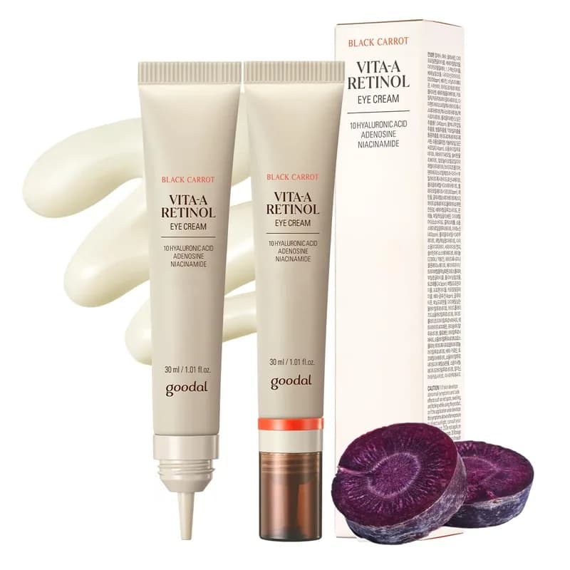 GOODAL GOODAL Black Carrot Vita-A Eye Cream with Retinol, Daily Under Eye Cream, Smoothing & Hydrating Skin Care, K-Beauty, Kor