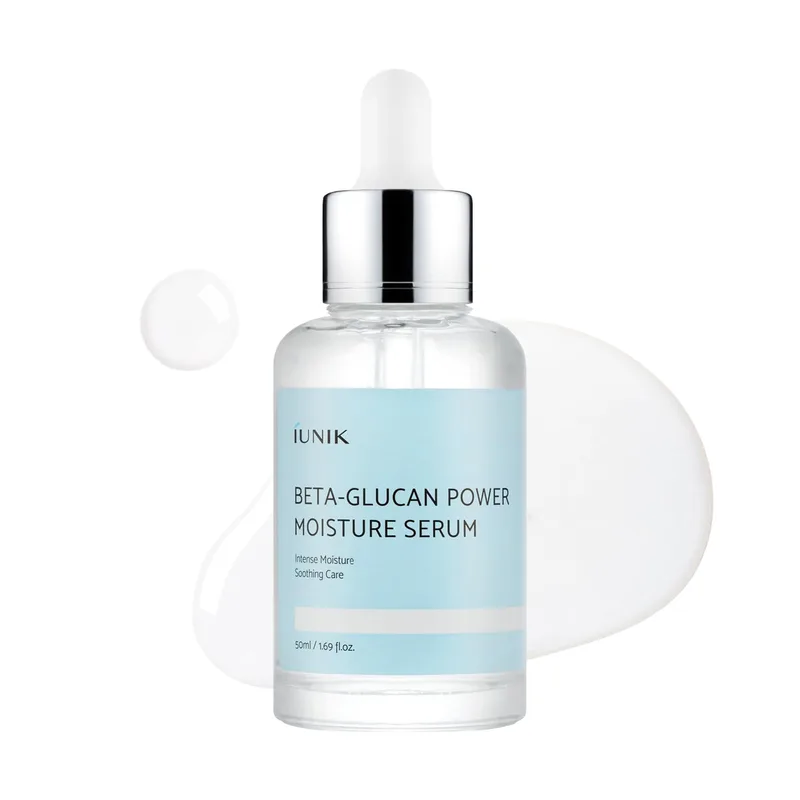 IUNIK IUNIK Beta-Glucan Power Moisture Serum – Beta-Glucan & 7 Types of Peptides Deep Hydration Vegan Serum for Dry, Mature &