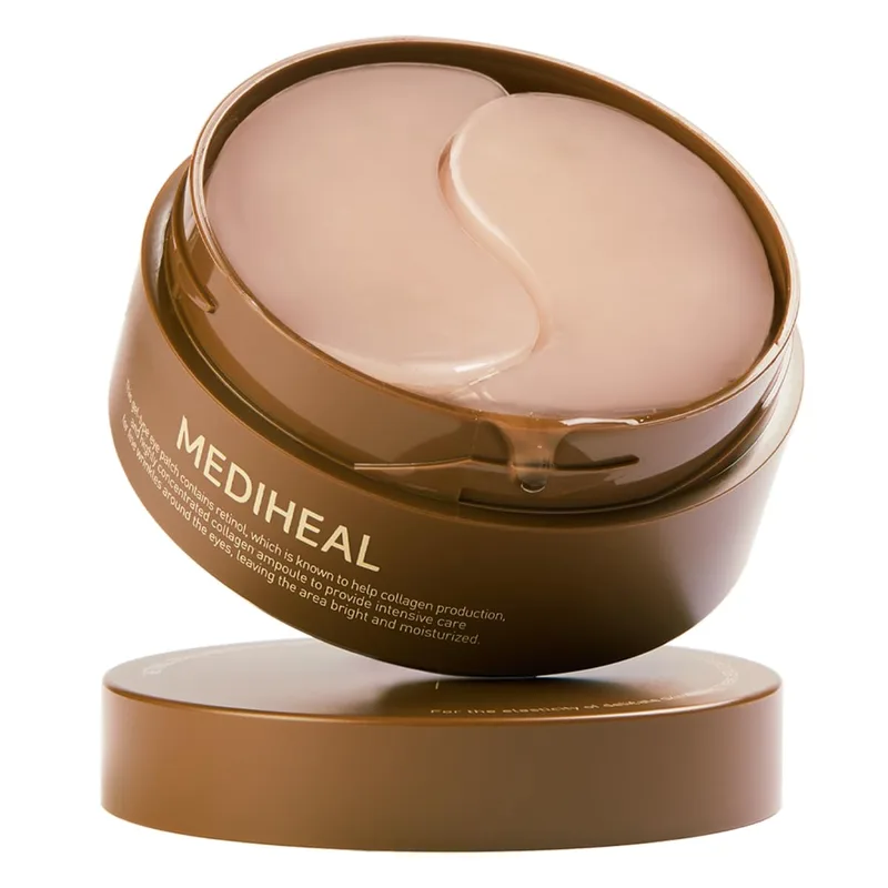 MEDIHEAL MEDIHEAL Retinol Collagen Under Eye Patches - Korean Hydrogel Eye Pads (60 patches) with 95% Retinol & Collagen - Improv