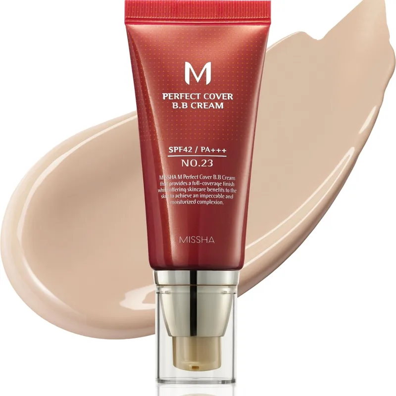 MISSHA MISSHA M Perfect Cover BB Cream No.23 Natural Beige -Light/Medium with Cool/Neutral Undertone SPF 42 PA +++ 1.69 Fl Oz -