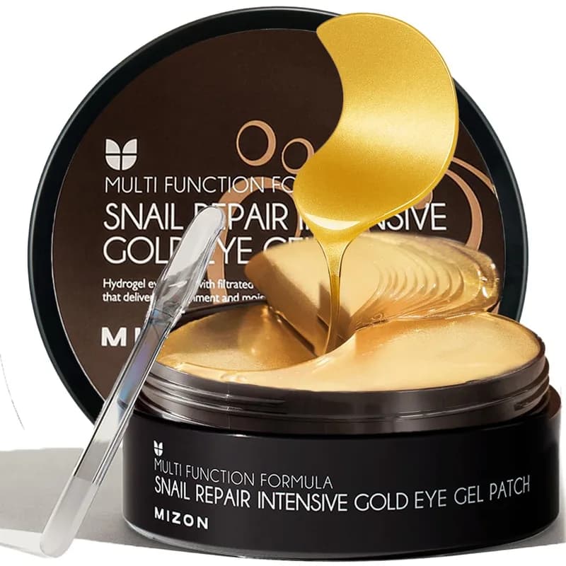 MIZON MIZON Under Eye Patches for Puffy Eyes & Dark Circles, 24K Gold & Snail Mucin, 60 Pcs – Anti-Wrinkle Collagen & Peptide