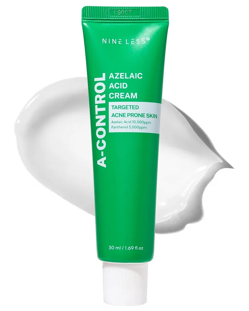 NINELESS NINELESS A-Control Azelaic Acid Cream – Korean Blemish Clear Moisturizer for Face - Acne-Fighting & Hydrating for Cleare
