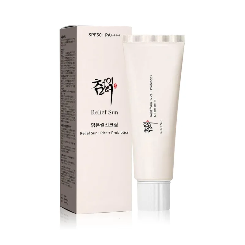 RELIEF SUN Organic Korean sunscreen SPF50+, PA++++ Riceand Probiotics