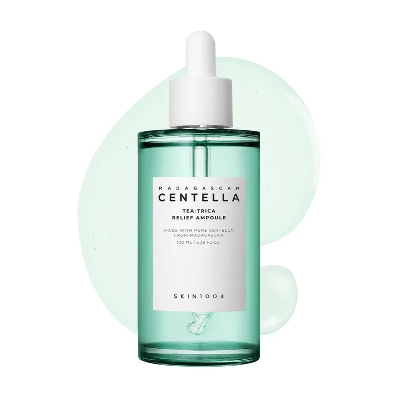 SKIN1004 SKIN1004 Tea-Trica Relief Ampoule, 3.38 fl.oz,100ml, Korean Face Serum with Cica & Tea Tree, Facial Serum with Madagasca