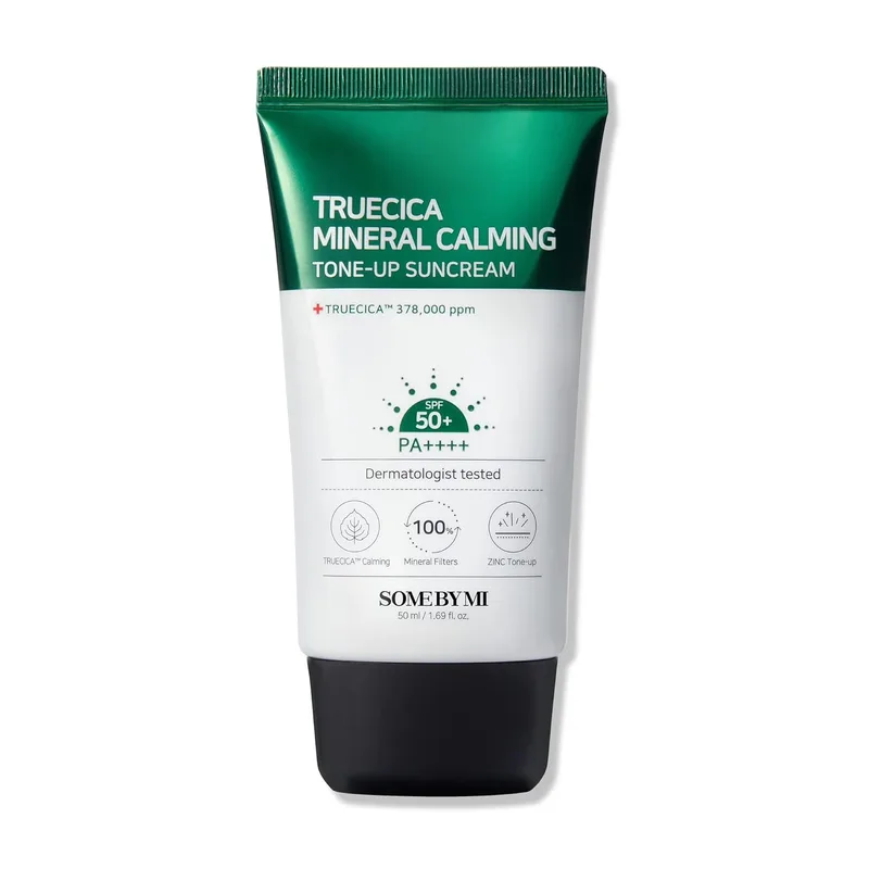 SOME BY MI SOME BY MI Truecica Mineral Calming Tone-Up Suncream / SPF50+, PA++++ / 1.69Oz, 50ml / Brightening and Calming Effect/Mi