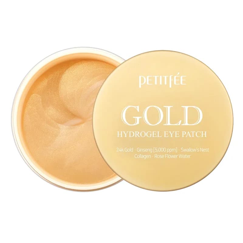 South of France Petitfee Gold Hydrogel Eye Patch 60ea (30pairs) - 24k Gold Eye Mask for Moisturizing, Glowy Skin, Hydrating, Skin Elasti